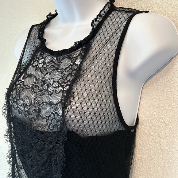 Express Black Lace Gothic Victorian Blouse - Picture 8 of 15